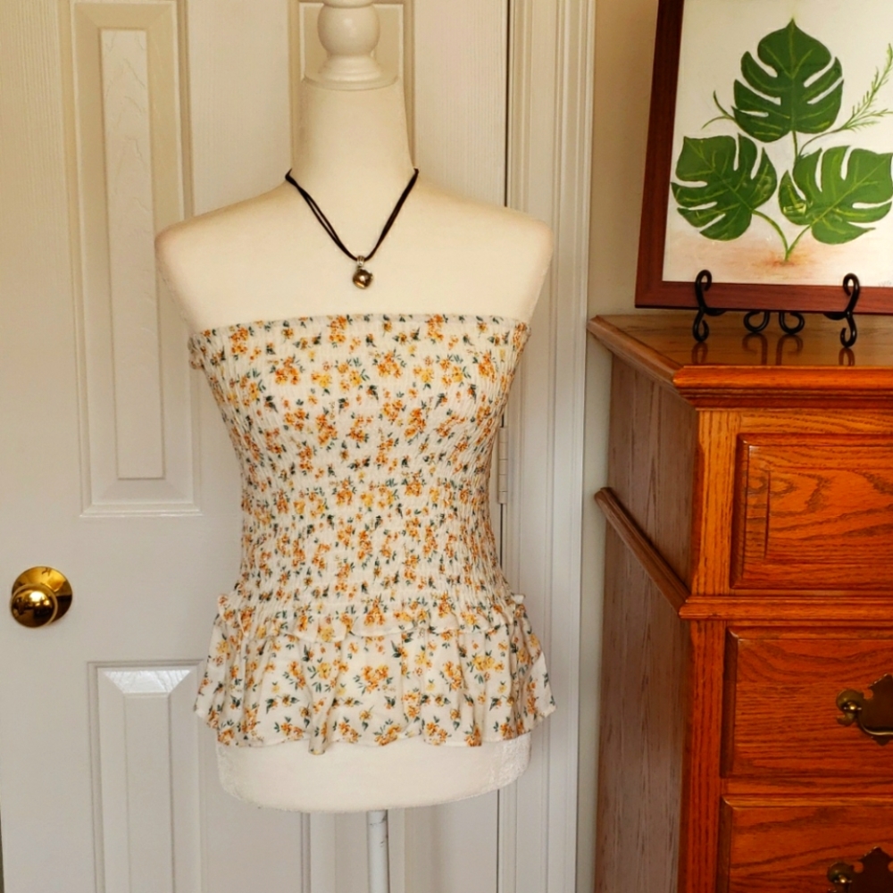 Papaya Smocked Peplum Top - Runs Small